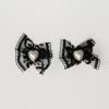 Boucles d'oreilles clips dentelle noire et coeurs