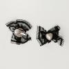 Boucles d'oreilles clips dentelle noire et coeurs