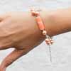 Bracelet métal et perles saumon