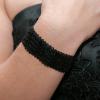 Bracelet mariage noir galon ancien fait de paillettes